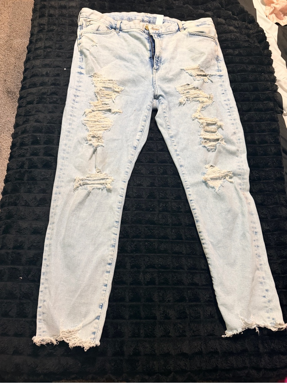 H&M Light Blue Distressed Boyfriend Jeans